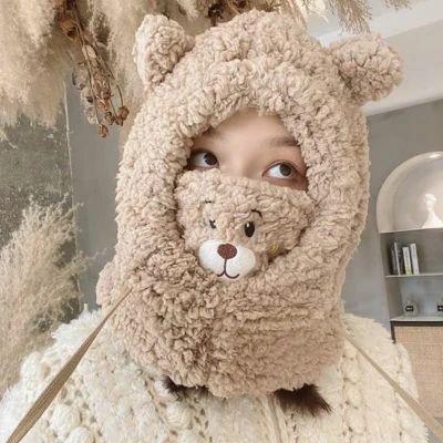 eCa CZ34WZ1 Zimná čiapka 2v1 s integrovaným komínom/šatkou, béžová