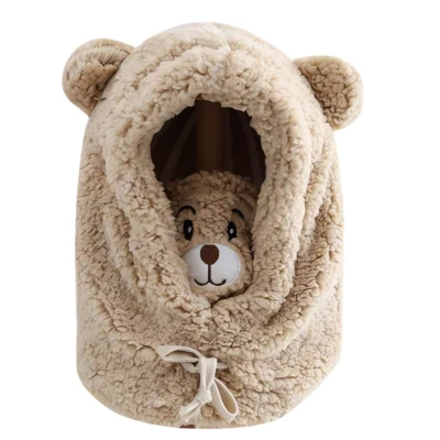 eCa CZ34WZ1 Zimná čiapka 2v1 s integrovaným komínom/šatkou, béžová