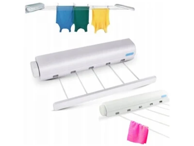 Pronett XJ5926 Samonavíjecí sušák na prádlo, 5 lanek, bílý