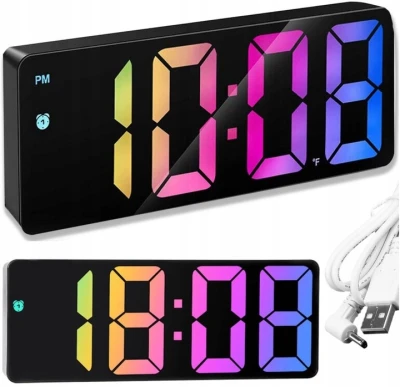 Pronett XJ5828 Multifunkčné hodiny s budíkom a teplomerom, čierne