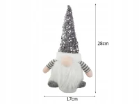Verk 26244 Vianočný škriatok LED 28 cm, sivý