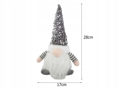 Verk 26244 Vianočný škriatok LED 28 cm, sivý