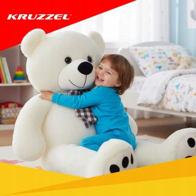 Kruzzel 26099 Velký plyšový medvěd 100 cm, krémový
