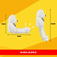 Kruzzel 26091 Velký plyšový medvěd 140 cm, krémový