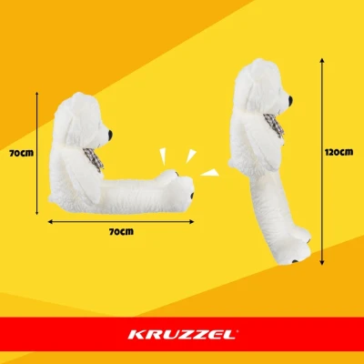 Kruzzel 26091 Velký plyšový medvěd 140 cm, krémový