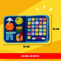 Kruzzel 26881 Montessori senzorická kniha, modrá