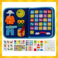 Kruzzel 26881 Montessori senzorická kniha, modrá