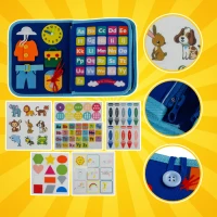 Kruzzel 26881 Montessori senzorická kniha, modrá