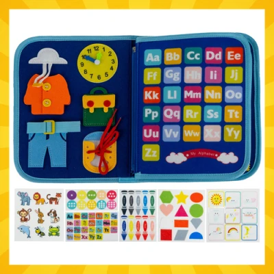 Kruzzel 26881 Montessori senzorická kniha, modrá