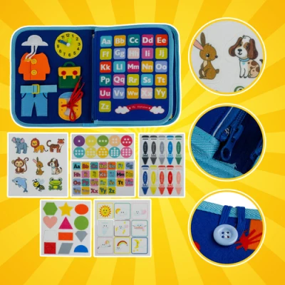 Kruzzel 26881 Montessori senzorická kniha, modrá