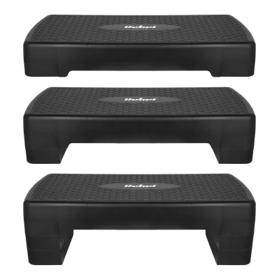 Rebel RBA-3227 Aerobní step platforma 68 cm, 3 úrovně výšky, černá