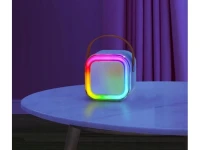 KIK KX3377 Karaoke Bluetooth reproduktor 6 W, 2x bezdrátový mikrofon, modrý