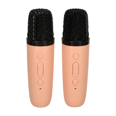KIK KX3377 Karaoke Bluetooth reproduktor 6 W, 2x bezdrátový mikrofon, modrý