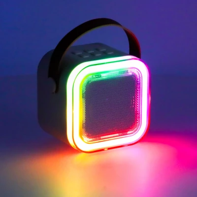 KIK KX3377 Karaoke Bluetooth reproduktor 6 W, 2x bezdrátový mikrofon, modrý