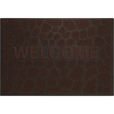 Pronett XJ5673 Venkovní gumová rohožka 40 x 60 cm, černočervená