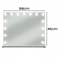 Soulima 26129 Kozmetické zrkadlo s 15 LED svetlami, 58 x 46 cm