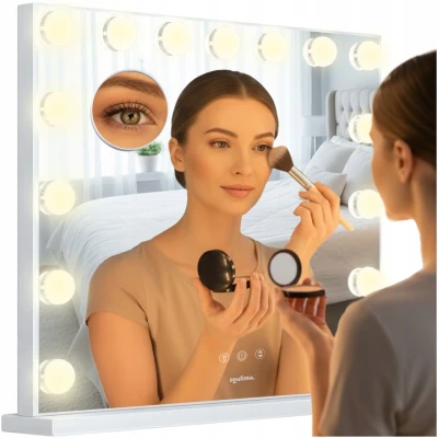Soulima 26129 Kozmetické zrkadlo s 15 LED svetlami, 58 x 46 cm