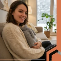 Ruhhy 26383 Láhev zahřívací termofor s fleecovým obalem 1,8 l
