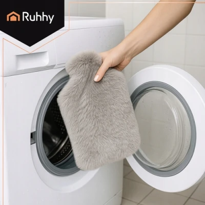 Ruhhy 26383 Láhev zahřívací termofor s fleecovým obalem 1,8 l