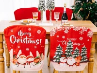 Verk 26267 Vánoční potah na židli Merry Christmas, červený vz.2