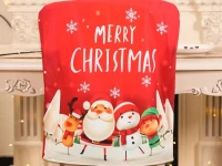 Verk 26267 Vánoční potah na židli Merry Christmas, červený vz.2
