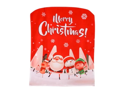Verk 26267 Vánoční potah na židli Merry Christmas, červený vz.2
