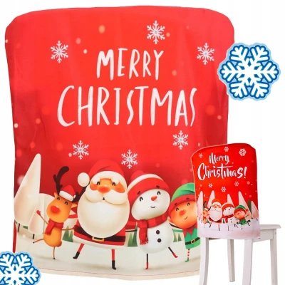 Verk 26267 Vánoční potah na židli Merry Christmas, červený vz.2
