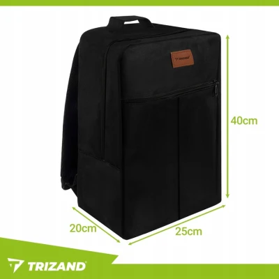 Trizand 26895 Cestovní batoh do letadla 20 l, černý