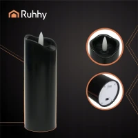Ruhhy 26382 Sada LED svíček na baterie 15 cm, 12 ks, černé 