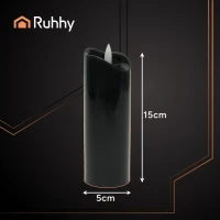 Ruhhy 26382 Sada LED svíček na baterie 15 cm, 12 ks, černé 