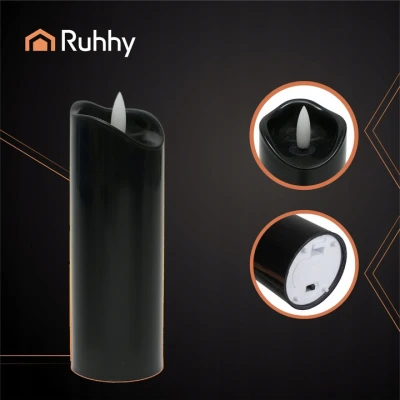 Ruhhy 26382 Sada LED svíček na baterie 15 cm, 12 ks, černé 