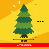 Kruzzel 26548 Plstěný vánoční stromeček s ozdobami a LED osvětlením, 100 cm