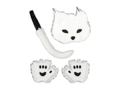 Ruhhy 26249 Dámsky kostým líšky, 4-dielny set, biely