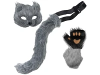 Ruhhy 26247 Kostým lišky dámský, 4dílný set, šedý