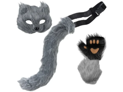 Ruhhy 26247 Kostým lišky dámský, 4dílný set, šedý