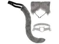 Ruhhy 26586 Kostým kočky dámský, 3dílný set, šedý