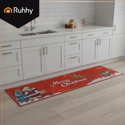 Ruhhy 26464 Vianočný koberec s motívom Veselé Vianoce 160 x 50 cm, červený