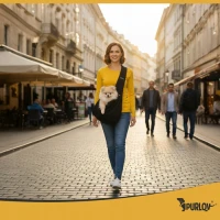 Purlov 26671 Přepravní taška pro psy a kočky, černá