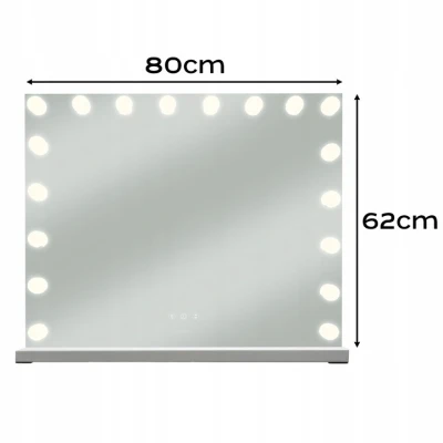 Soulima 25808 Kozmetické zrkadlo s 18 LED svetlami, 80 x 62 cm