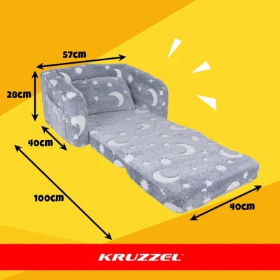 Kruzzel 26381 Dětské polohovací křeslo fluorescenční, 2 v 1