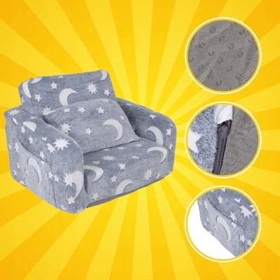 Kruzzel 26381 Dětské polohovací křeslo fluorescenční, 2 v 1