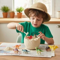 KIK KX2963 Sada pro malé archeology - dinosauří vejce, 12 figurek dinosaurů