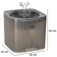 KIK KX2981 Fontána pro domácí mazlíčky 2000 ml, USB, šedá