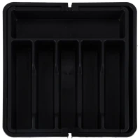 KIK KX2971 Plastový nastavitelný organizér do kuchyňské zásuvky, černá