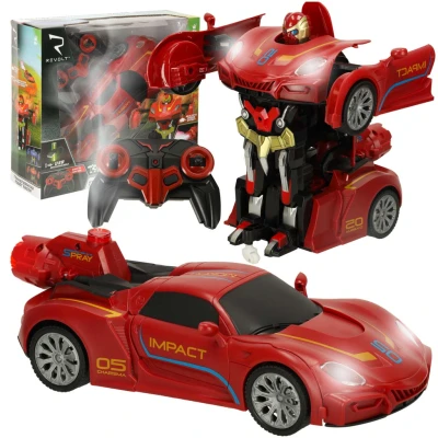 KIK KX3666 RC Robot Racer Transformer, na dálkové ovládání 2 v 1, červené