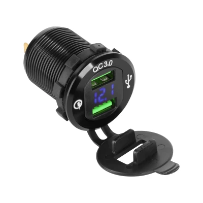Peiying Autonabíječka 2× USB + Voltmeter / Quick Charge 3.0 (12‑24 V)