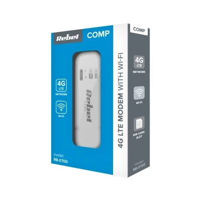Rebel RB-0700 Mobilní WiFi router 4G LTE, až 10 uživatelů, napájení USB, bílý