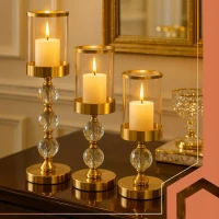 Ruhhy 26487 Sada svietnikov Glamour, 3 ks, zlatá