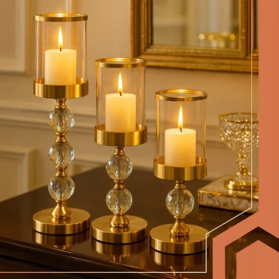 Ruhhy 26487 Sada svietnikov Glamour, 3 ks, zlatá