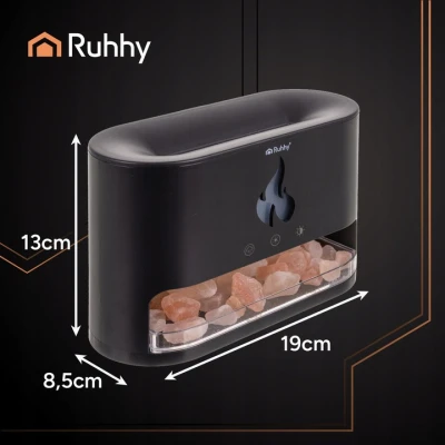 Ruhhy 26417 Aroma difuzér a zvlhčovač vzduchu s efektem krbu 250 ml, černý